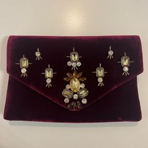Anthropologie Velvet Clutch